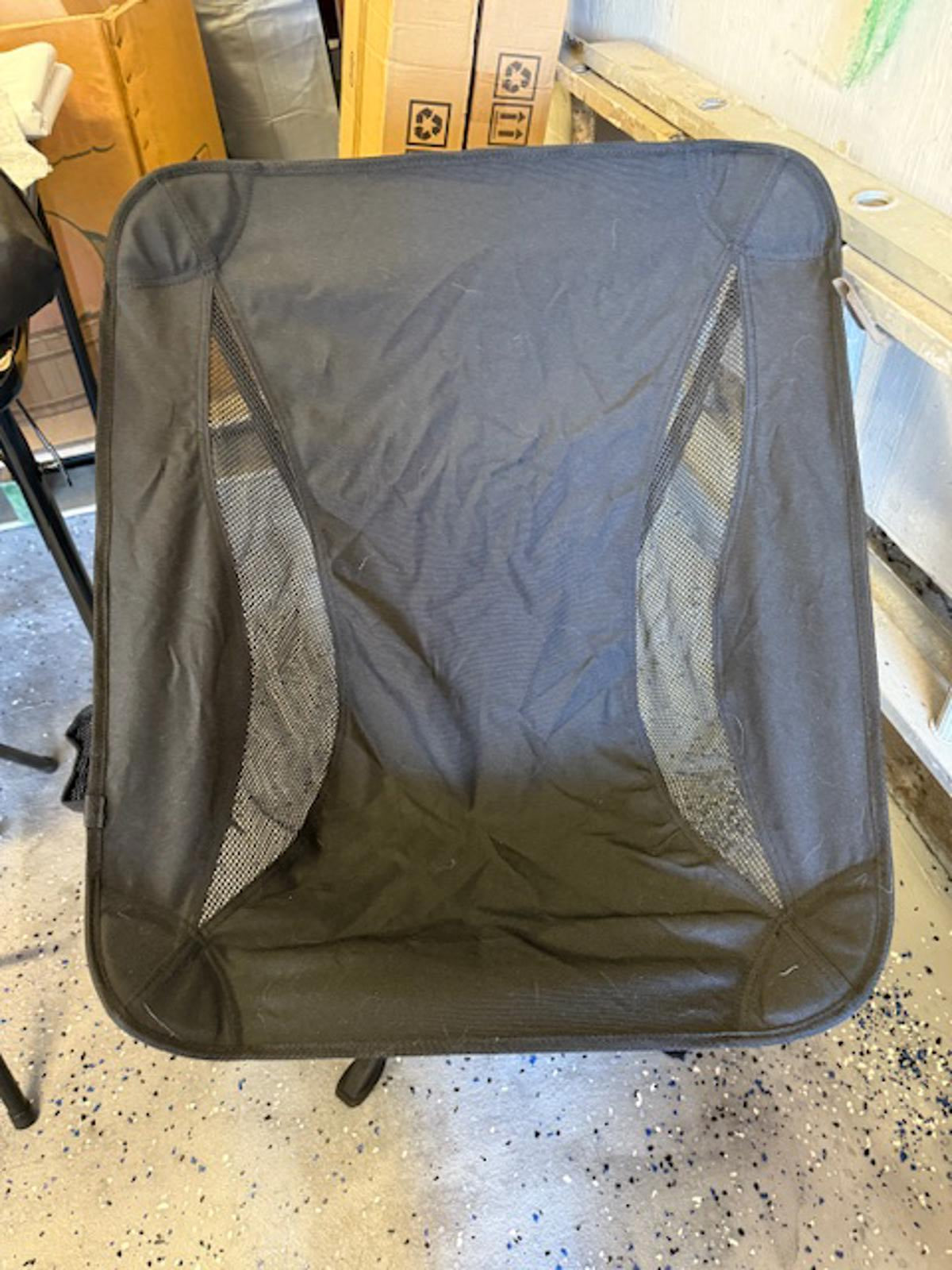 Black Mesh Patio Chair with Swivel Base - Portable, Lightweight